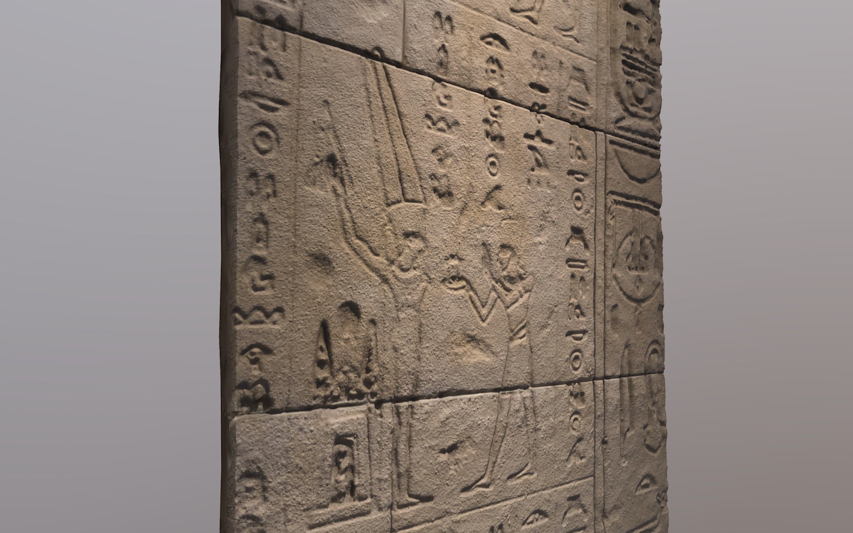 Egyptian Stone Hieroglyph wall 3D scan Photogrammetry 2 3D model_9