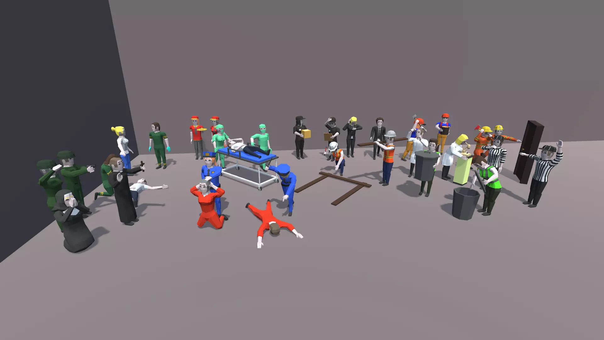 9t5 Low Poly Characters - Occupations Low-poly 3D model_0