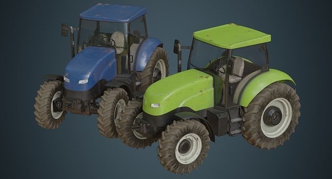 Tractor 1B Low-poly 3D model