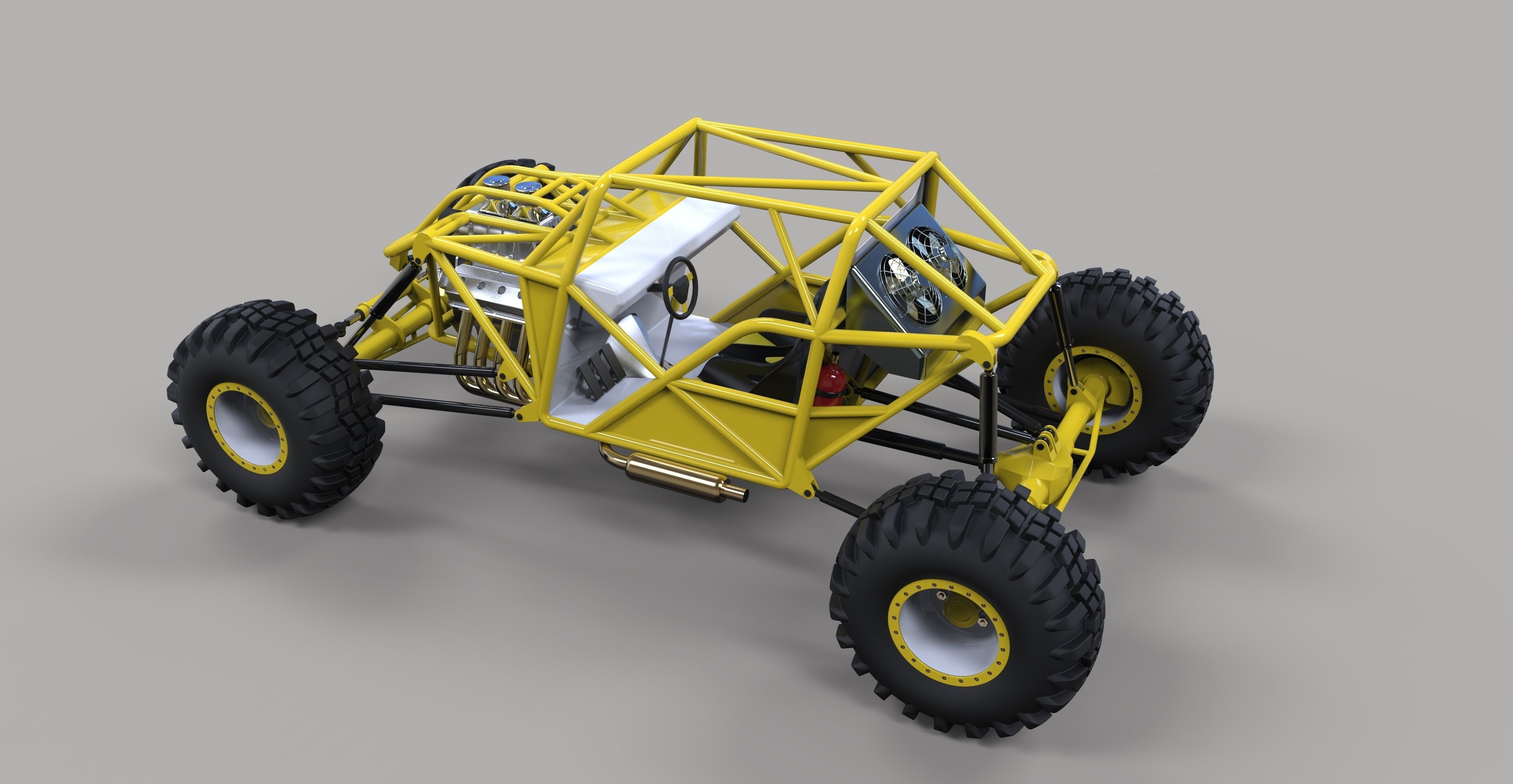 Rock crawling buggy 3D model_10