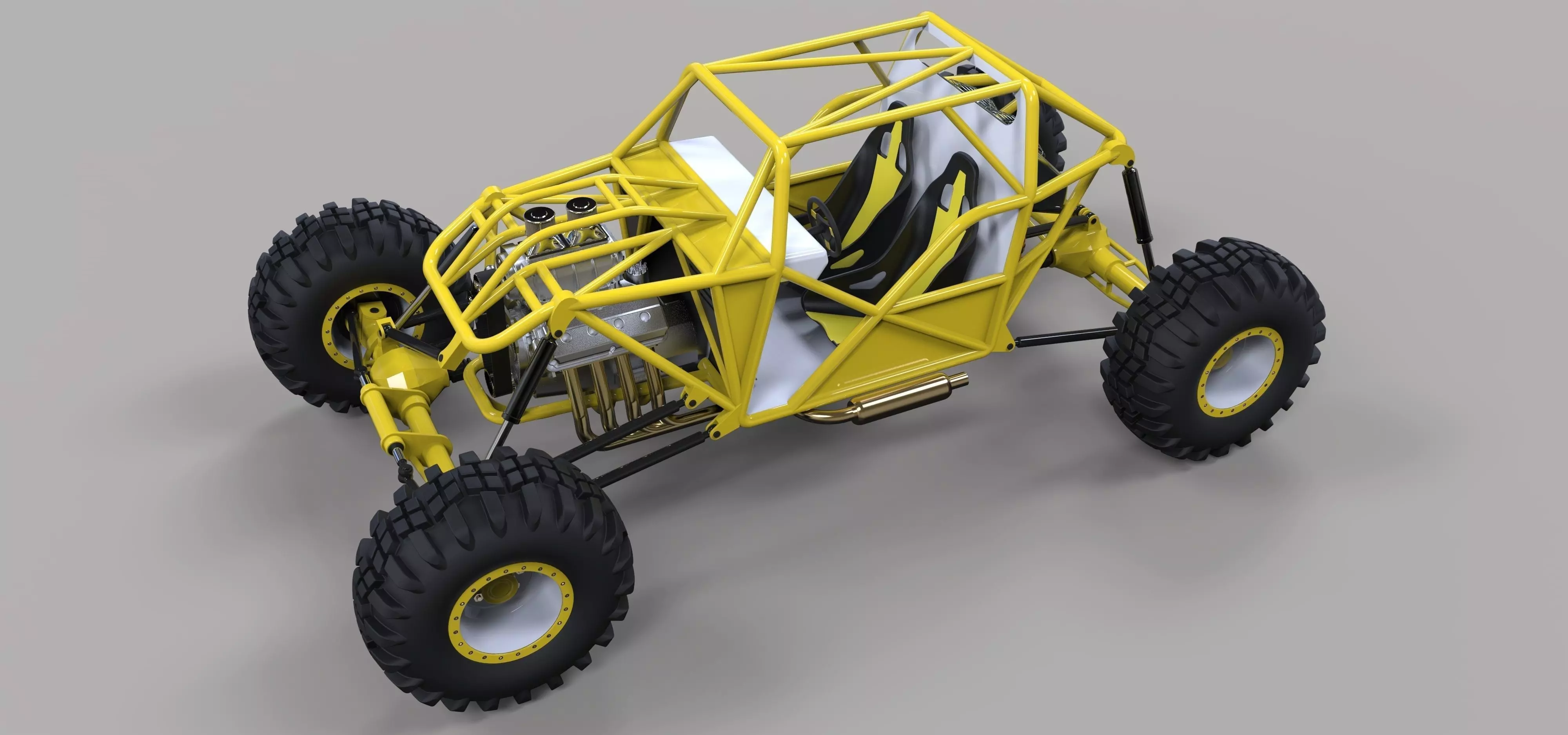 Rock crawling buggy 3D model_0
