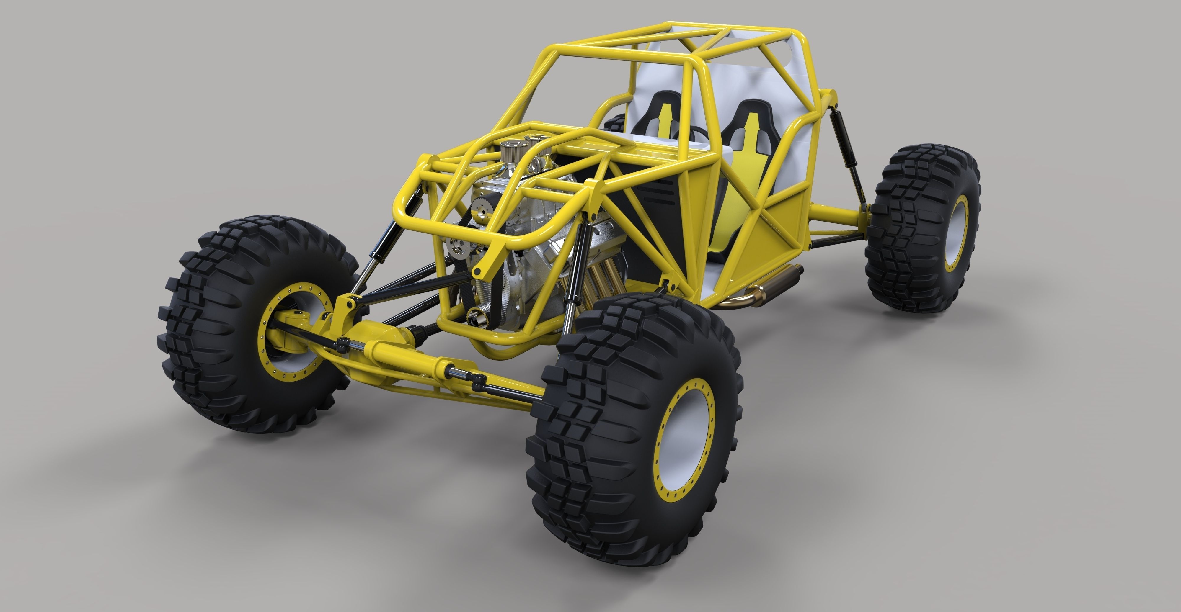 Rock crawling buggy 3D model_2