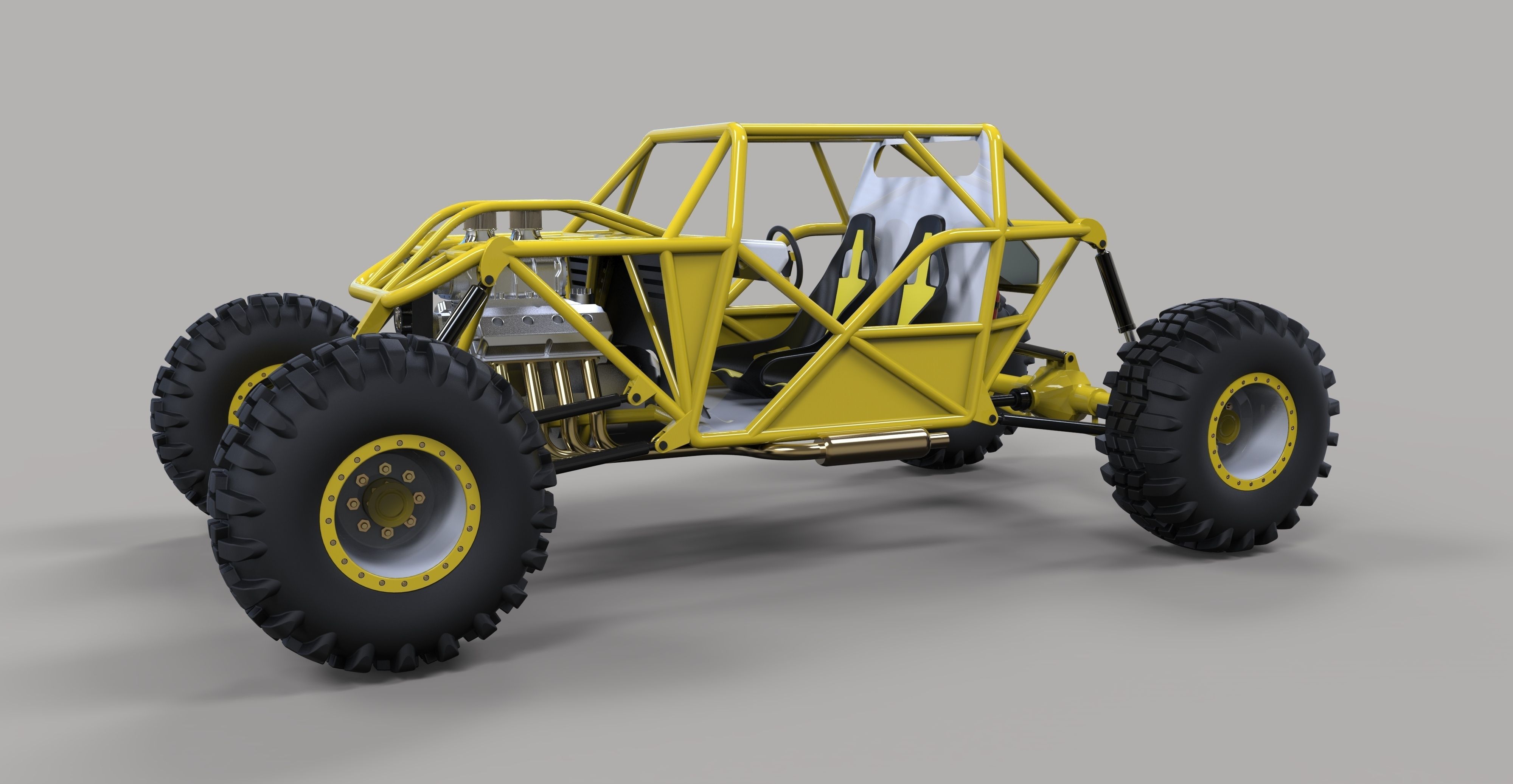 Rock crawling buggy 3D model_1
