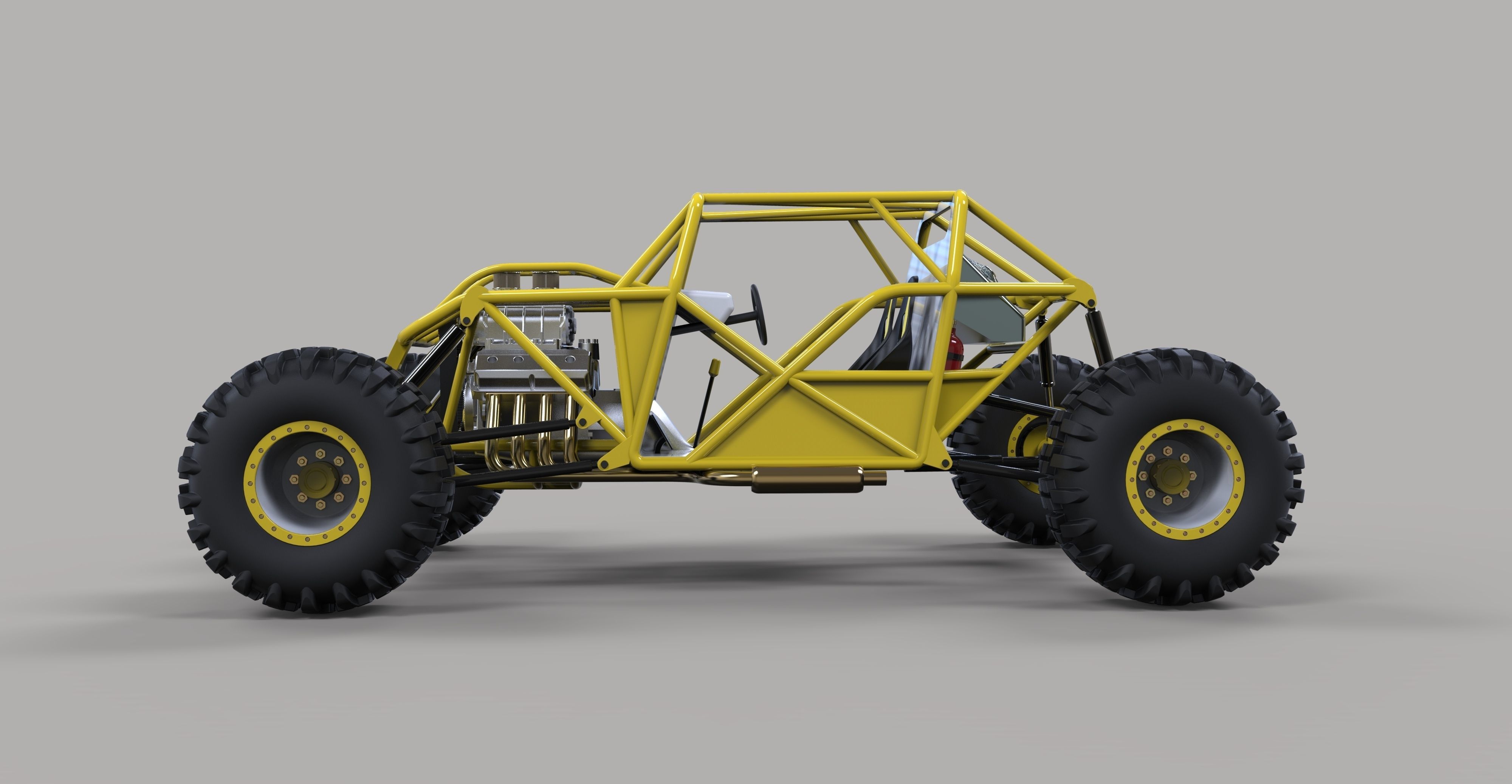 Rock crawling buggy 3D model_6