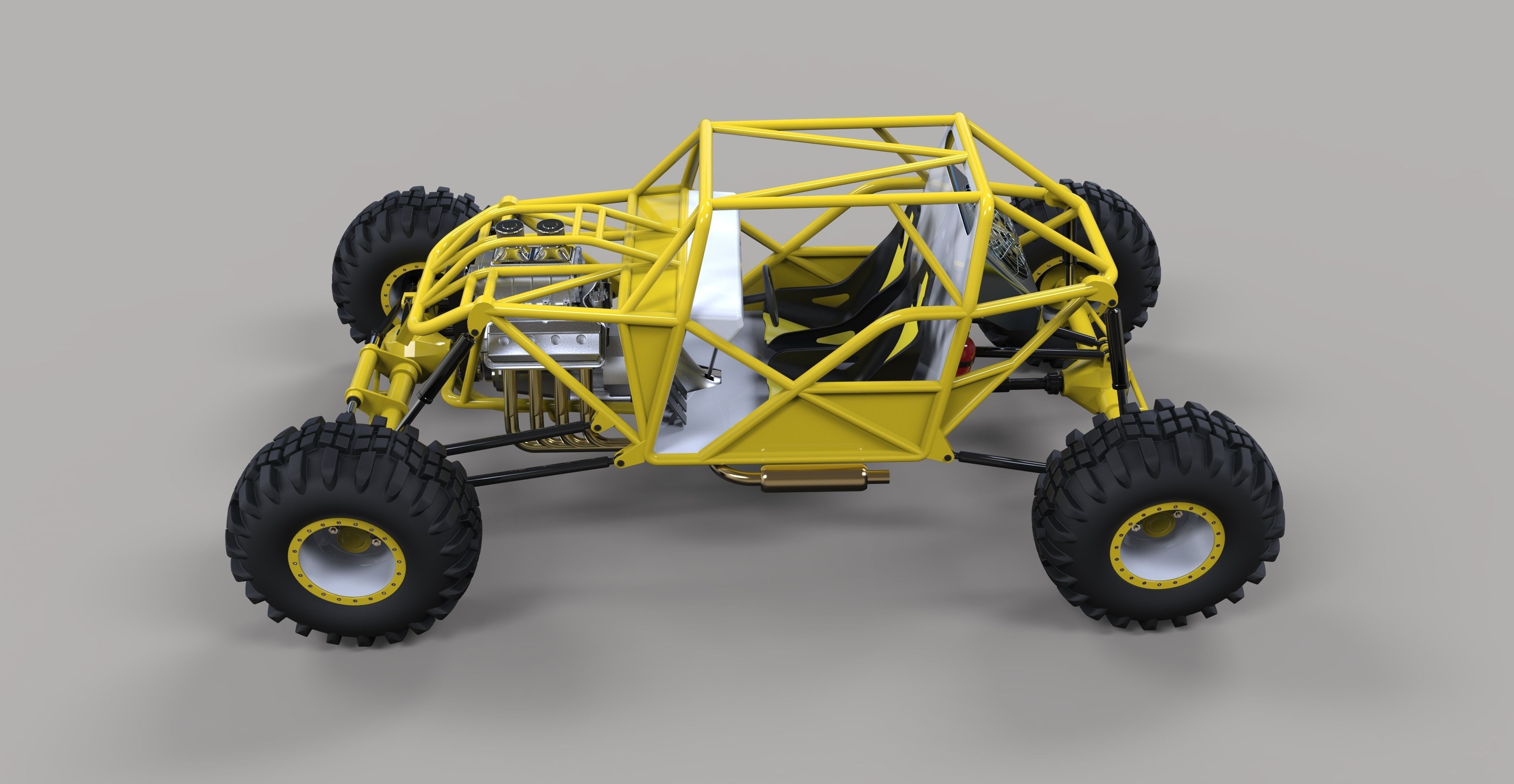 Rock crawling buggy 3D model_7