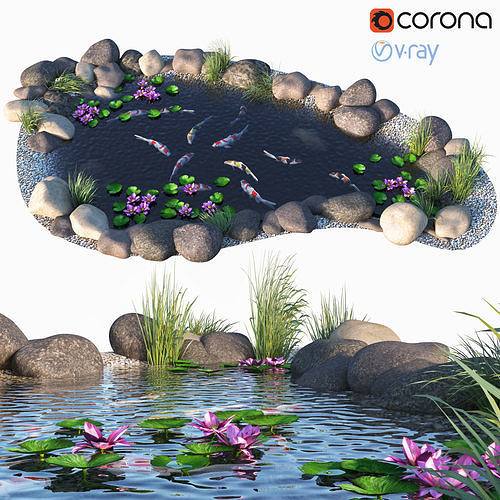 Koi fish -  Koi aquarium 3D model