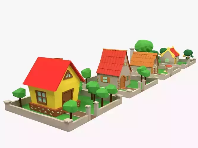 Low Poly Cartoon House