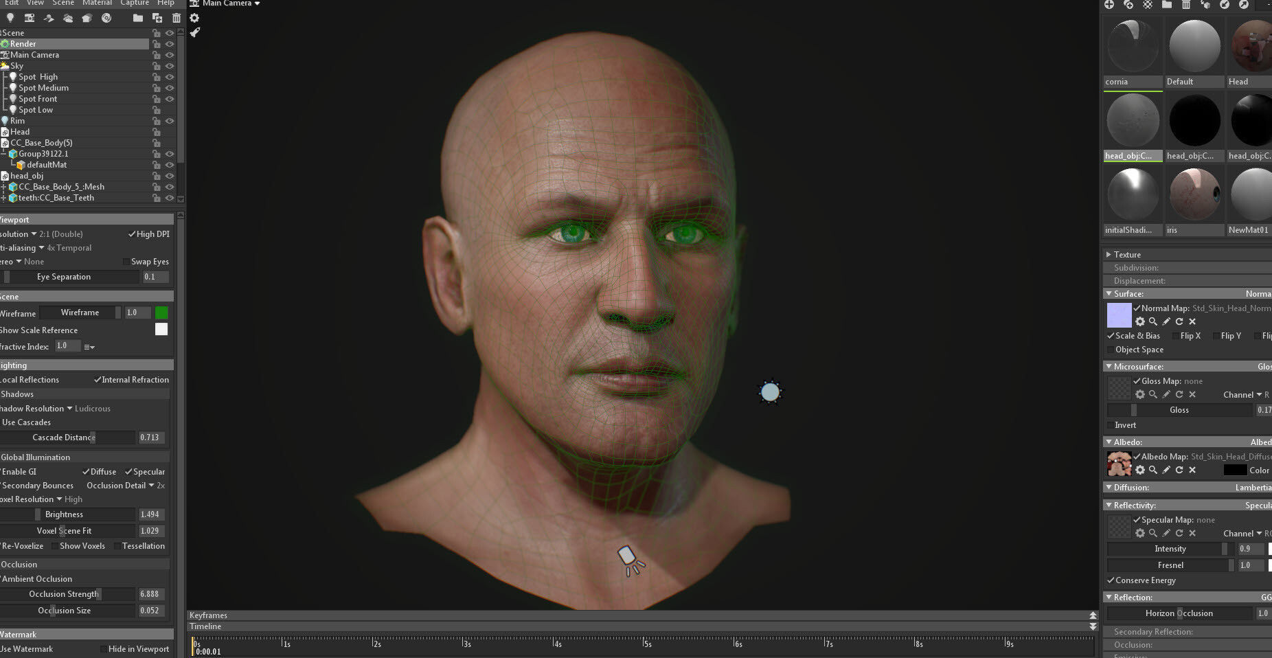 Male head rigged Low-poly 3D model_6
