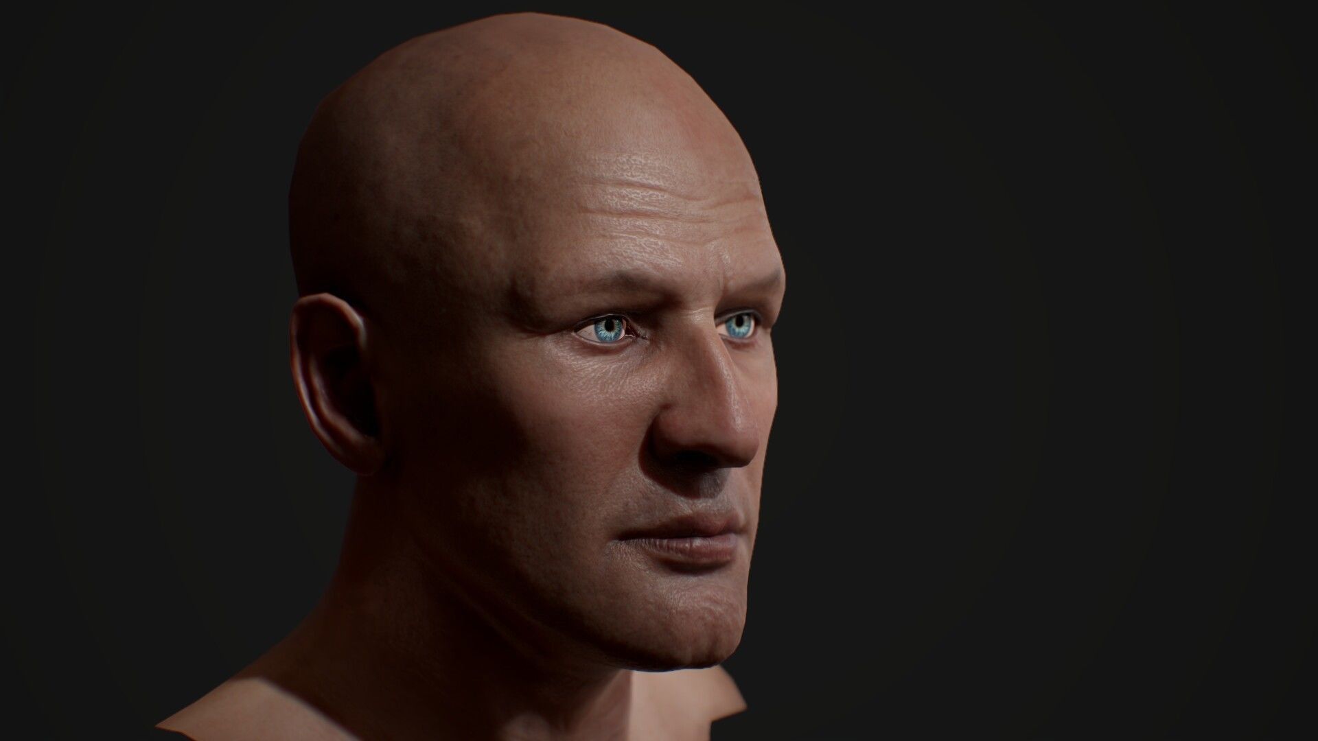 Male head rigged Low-poly 3D model_4