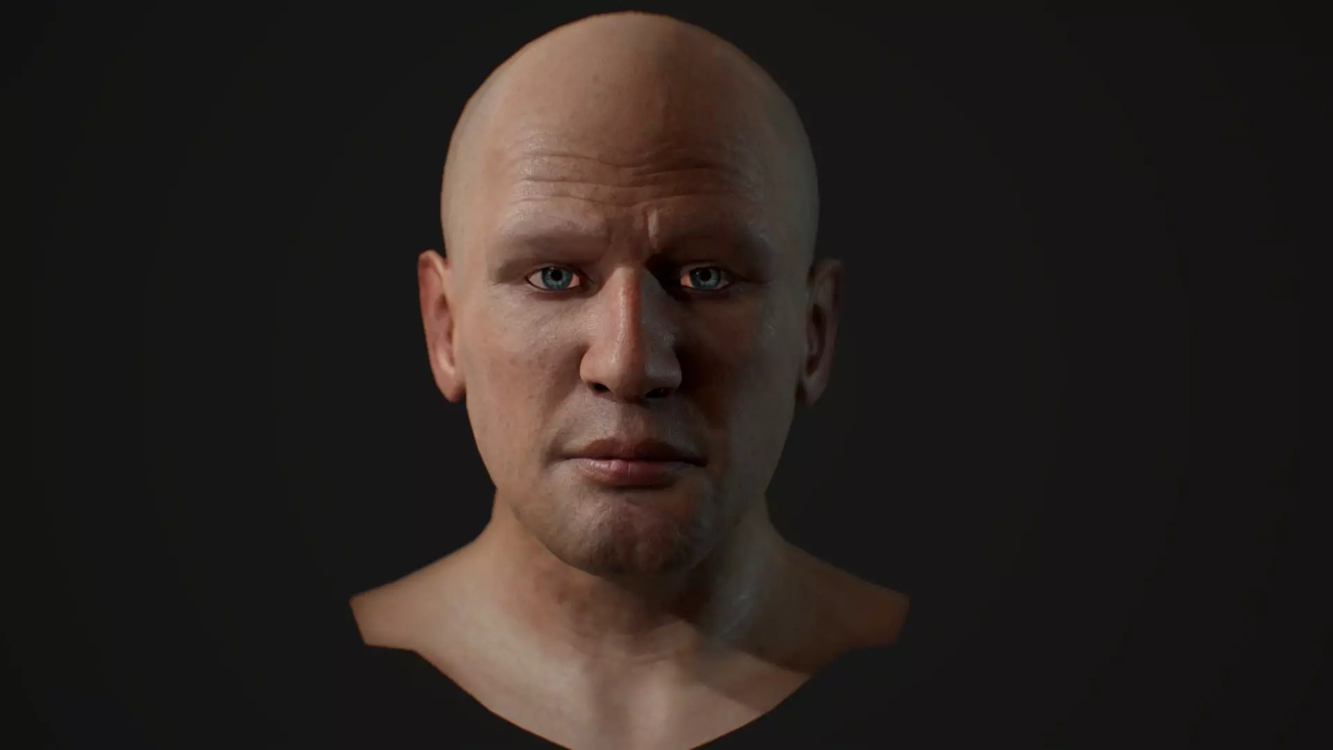 Male head rigged Low-poly 3D model_0