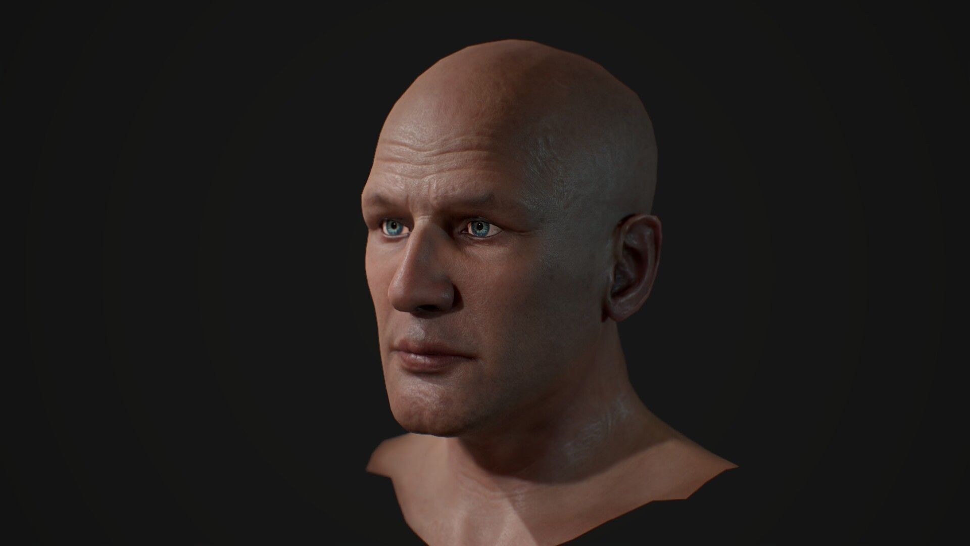Male head rigged Low-poly 3D model_3