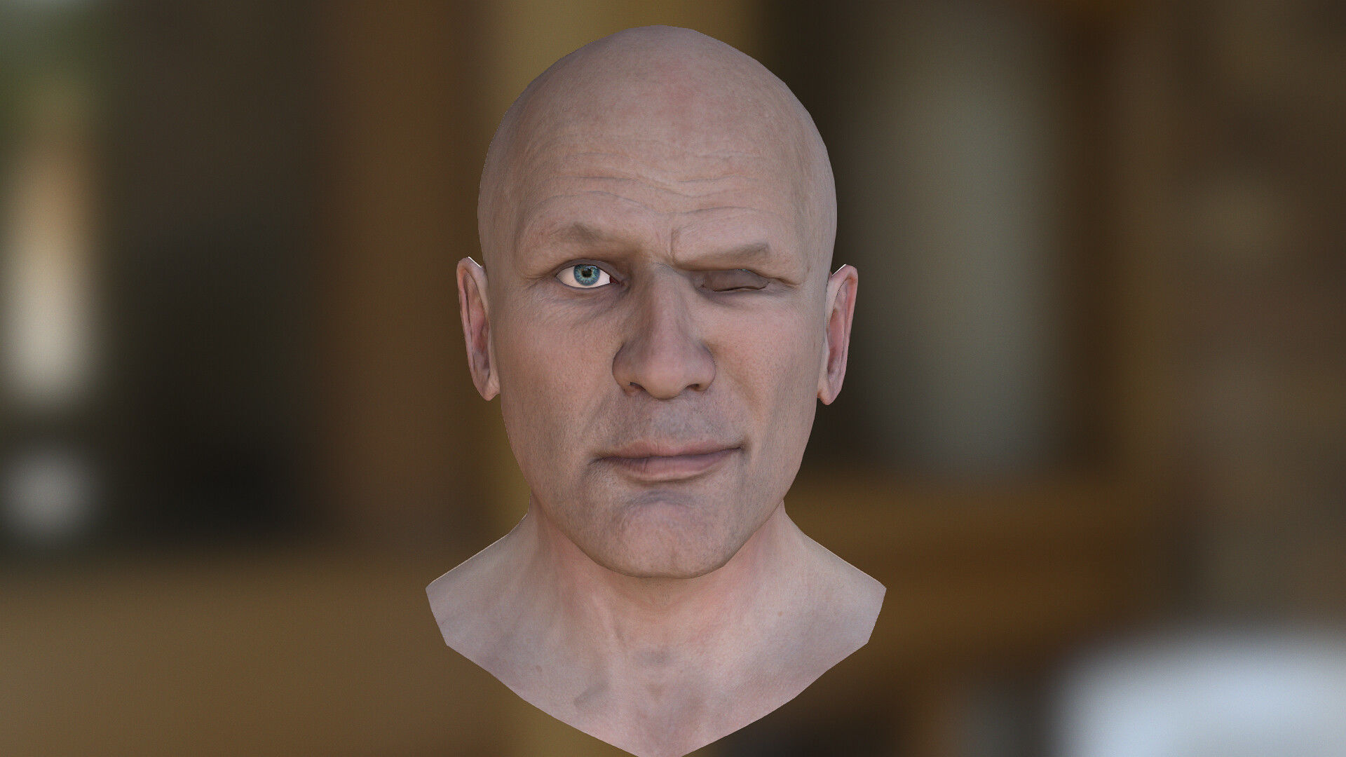 Male head rigged Low-poly 3D model_15