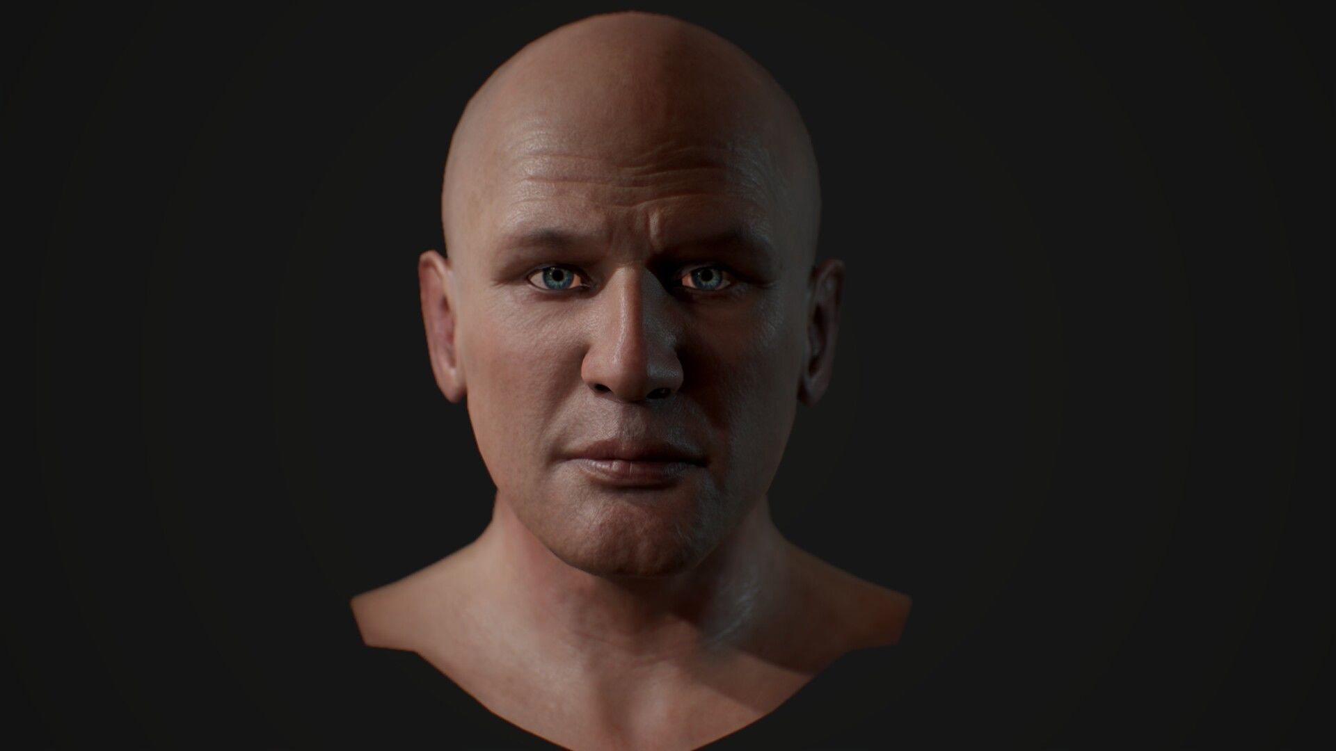 Male head rigged Low-poly 3D model_2