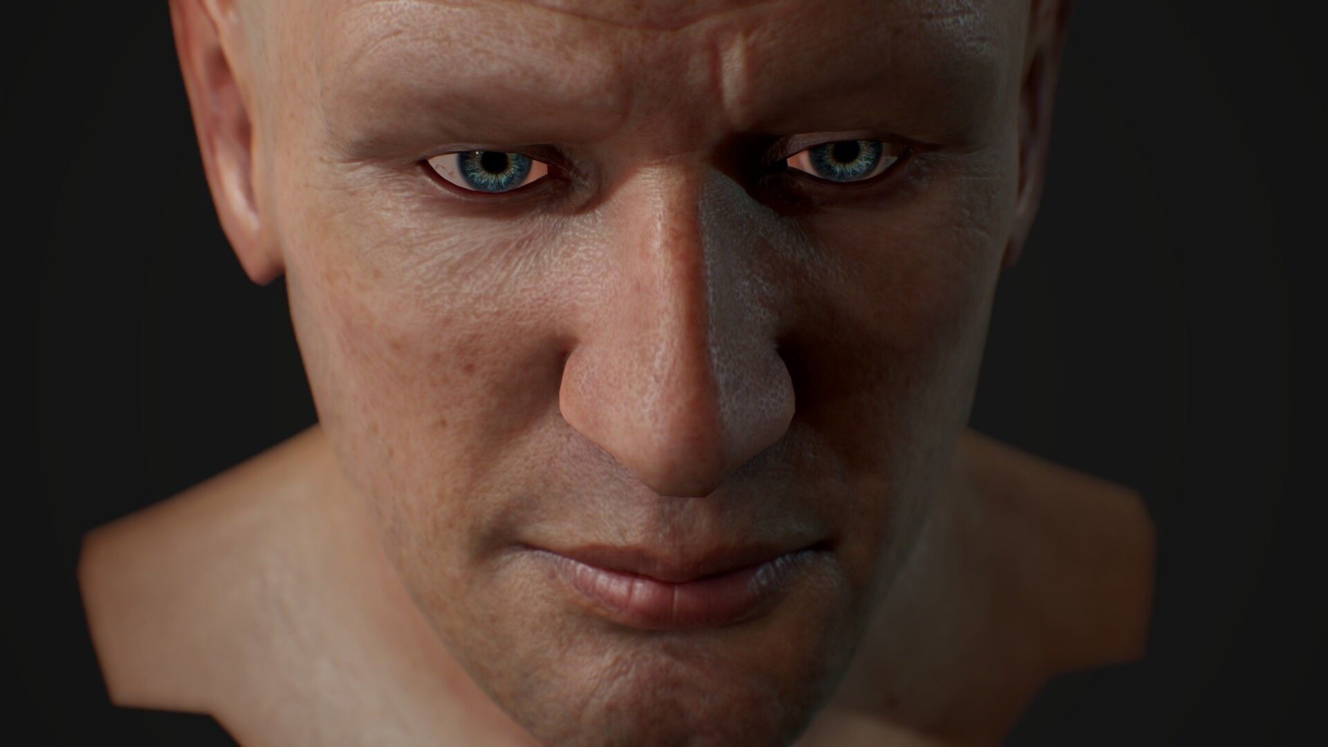 Male head rigged Low-poly 3D model_5