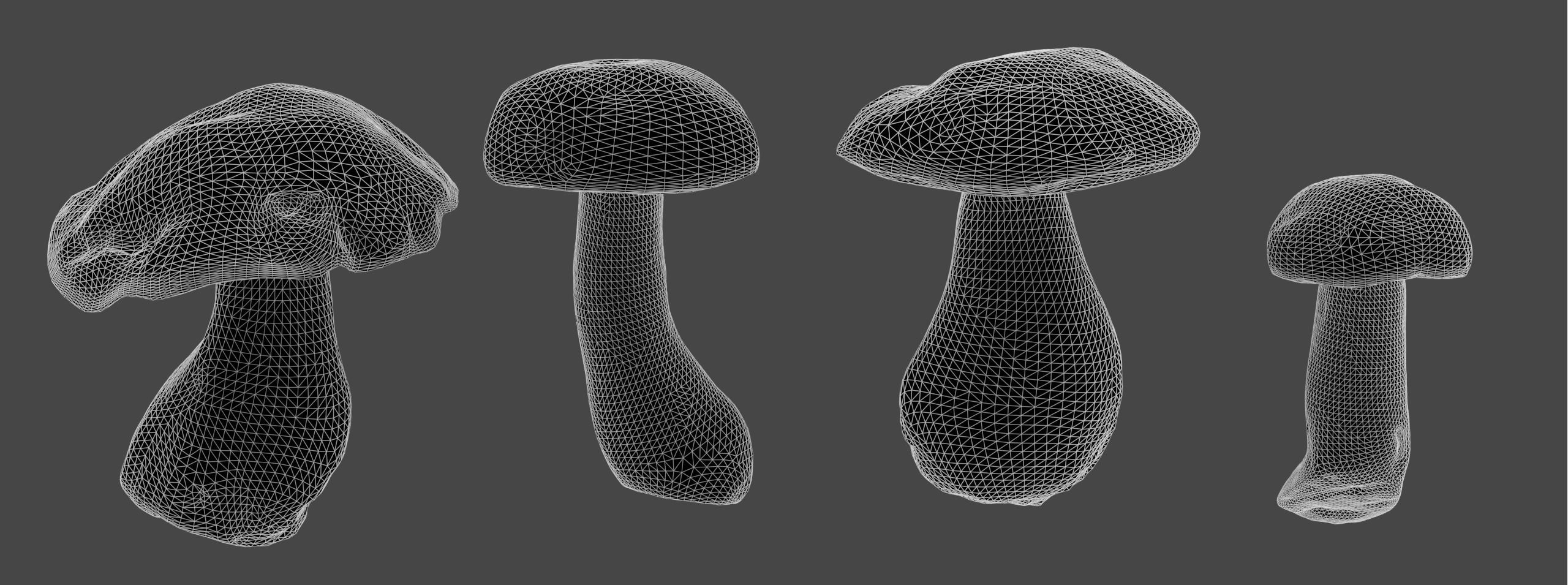 Bolete Mushroom Pack 1 Low-poly 3D model_1