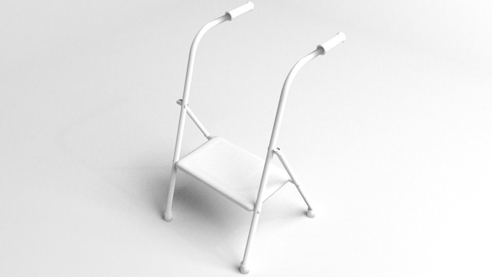 Walker with Chair 3D model_4
