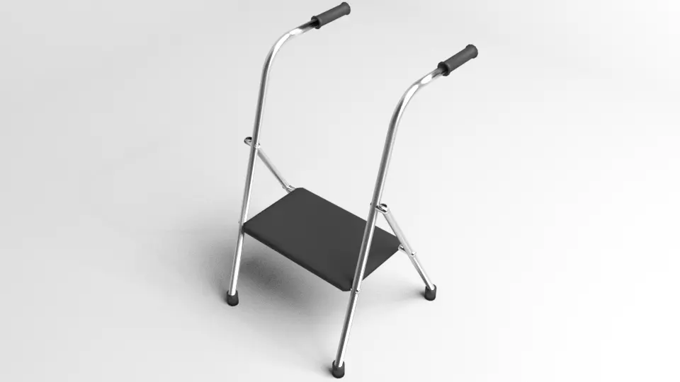 Walker with Chair 3D model_0
