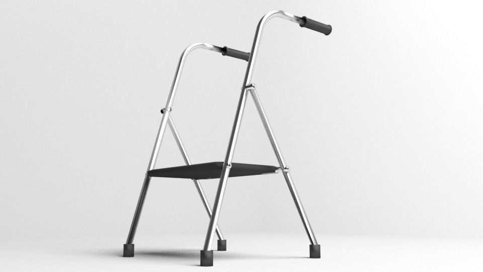 Walker with Chair 3D model_3