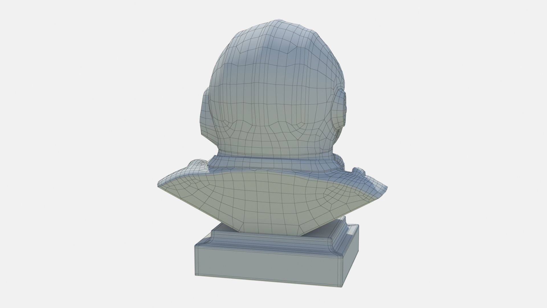 Gagarin bust of man in helmet Low-poly 3D model_10