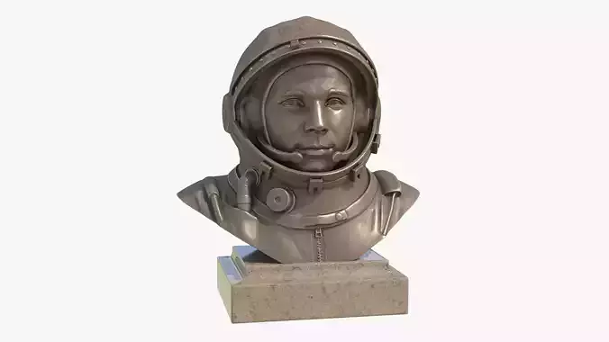 Gagarin bust of man in helmet