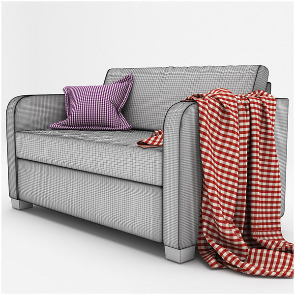 SOLSTA plaid blanket on chair 3D model_5