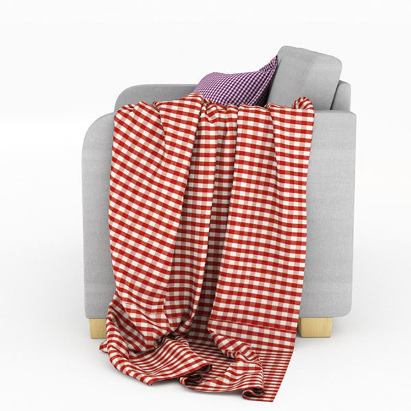 SOLSTA plaid blanket on chair 3D model_1