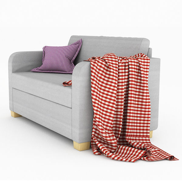 SOLSTA plaid blanket on chair 3D model_6