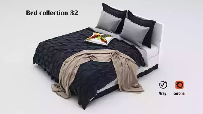 Bed collection 32 3D model