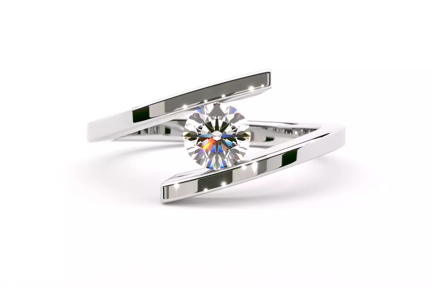 Twist Tension Diamond Ring Lilian 3D print model