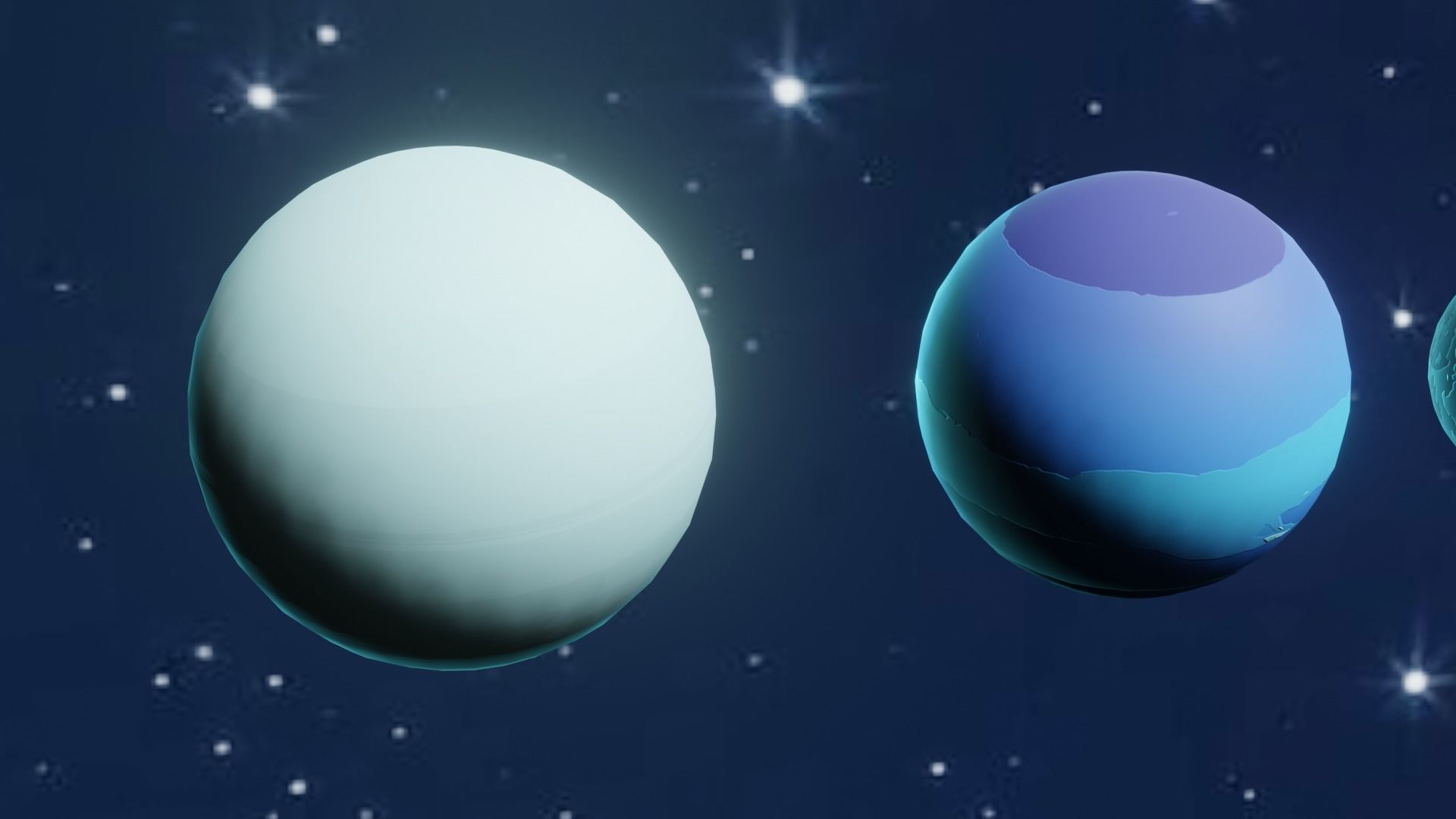 Stylized Solar System 3D Model Low-poly 3D model_4