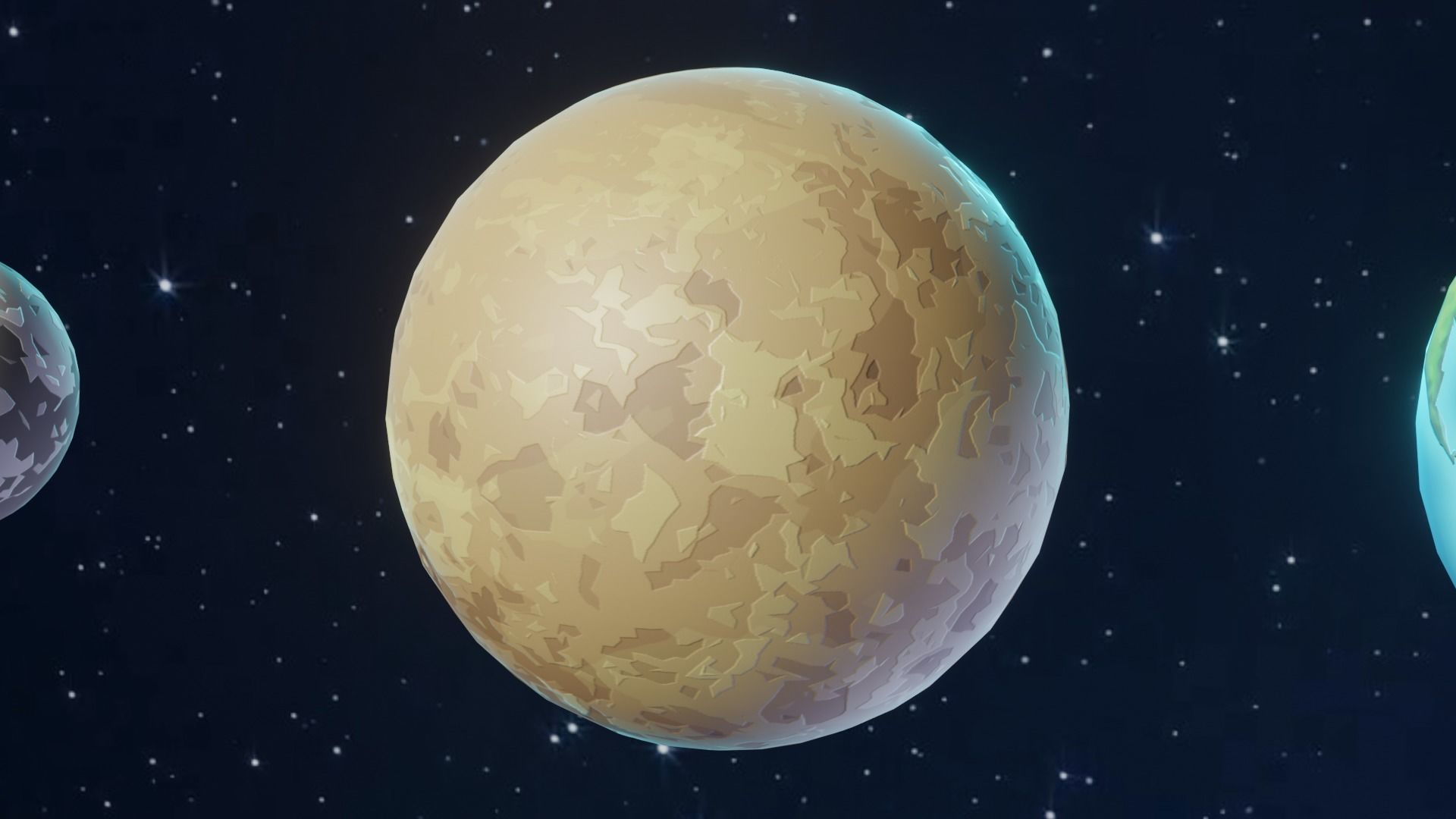 Stylized Solar System 3D Model Low-poly 3D model_6