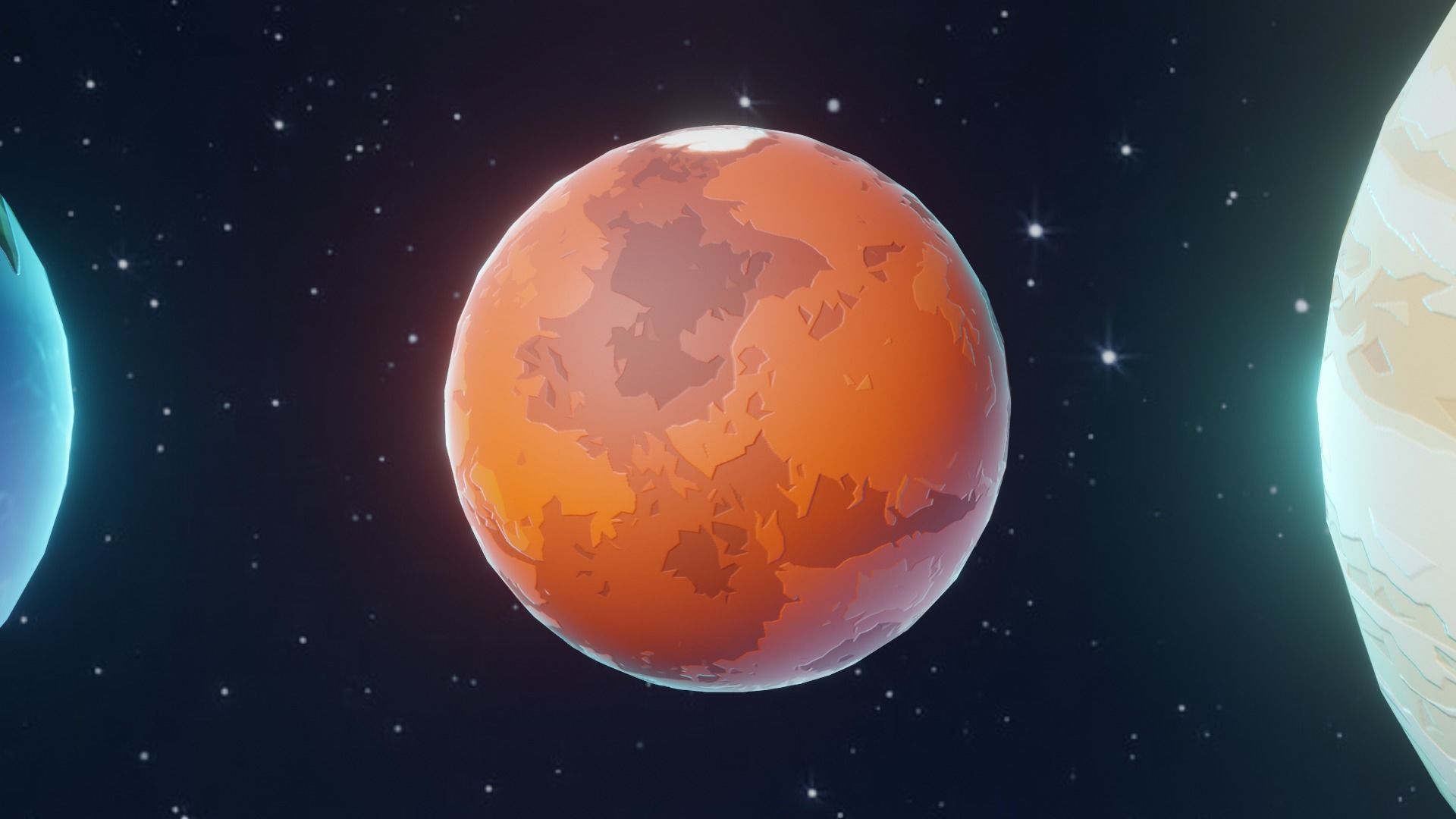 Stylized Solar System 3D Model Low-poly 3D model_8