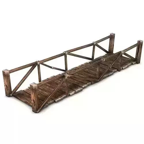 Wooden plank bridge