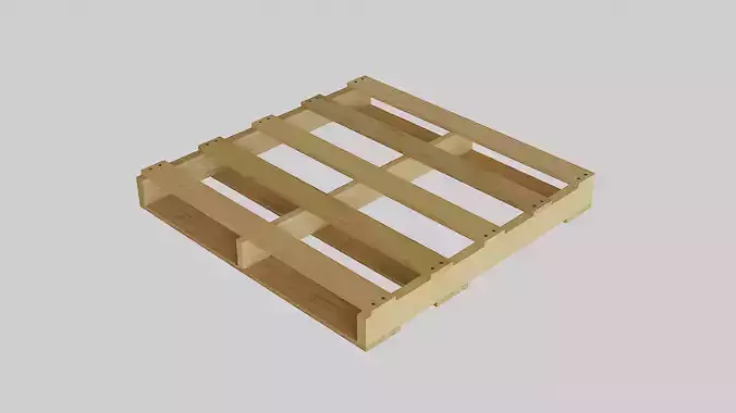 PalleteWoodenNew wooden shelf with four shelves Low-poly 3D model