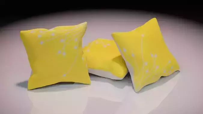 Contemporary colourful cushion design 4 Low-poly 3D model