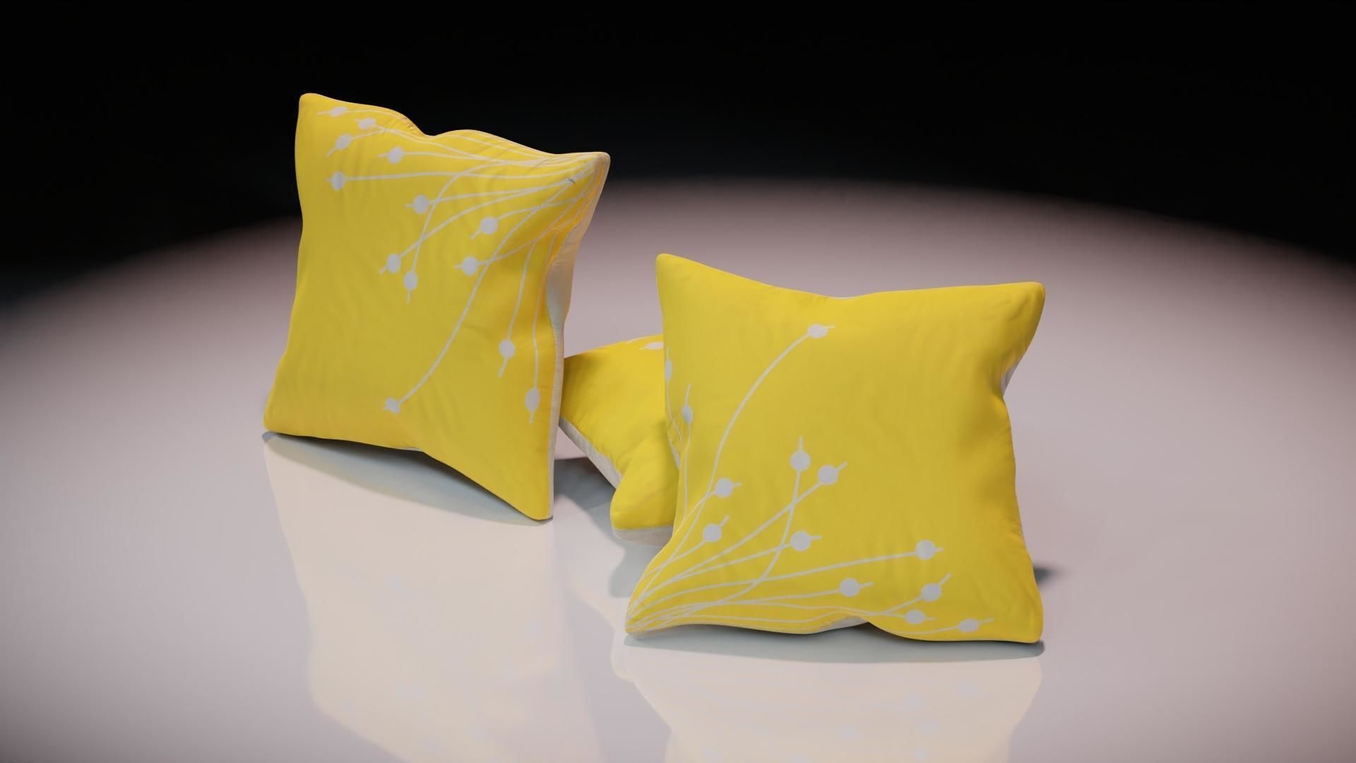 Contemporary colourful cushion design 4 Low-poly 3D model_2