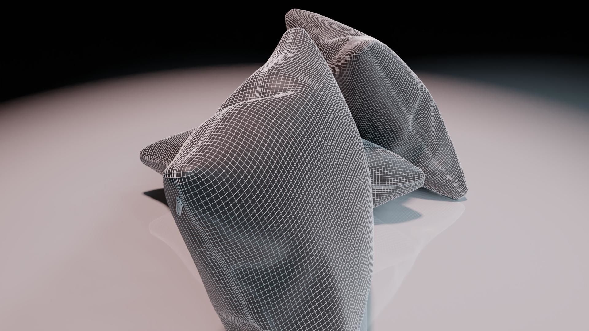 Contemporary colourful cushion design 4 Low-poly 3D model_8
