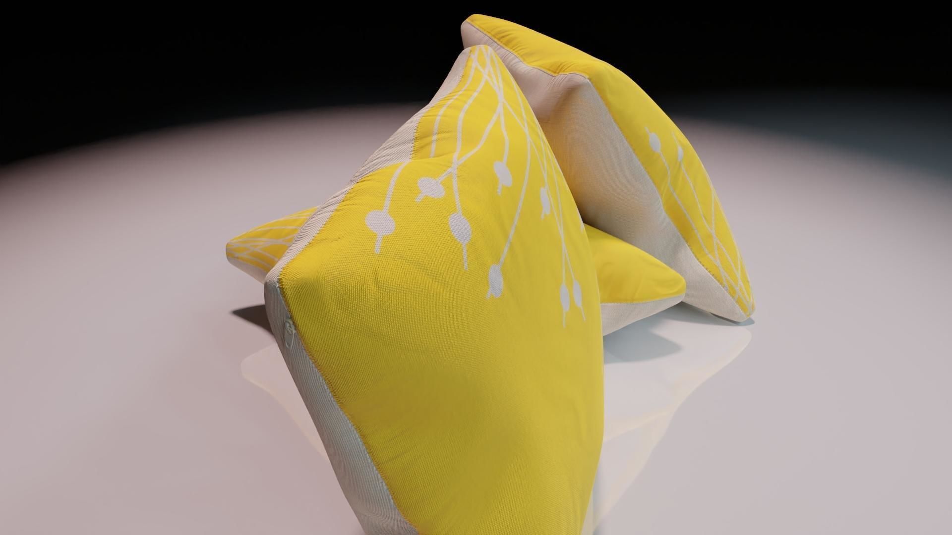 Contemporary colourful cushion design 4 Low-poly 3D model_4