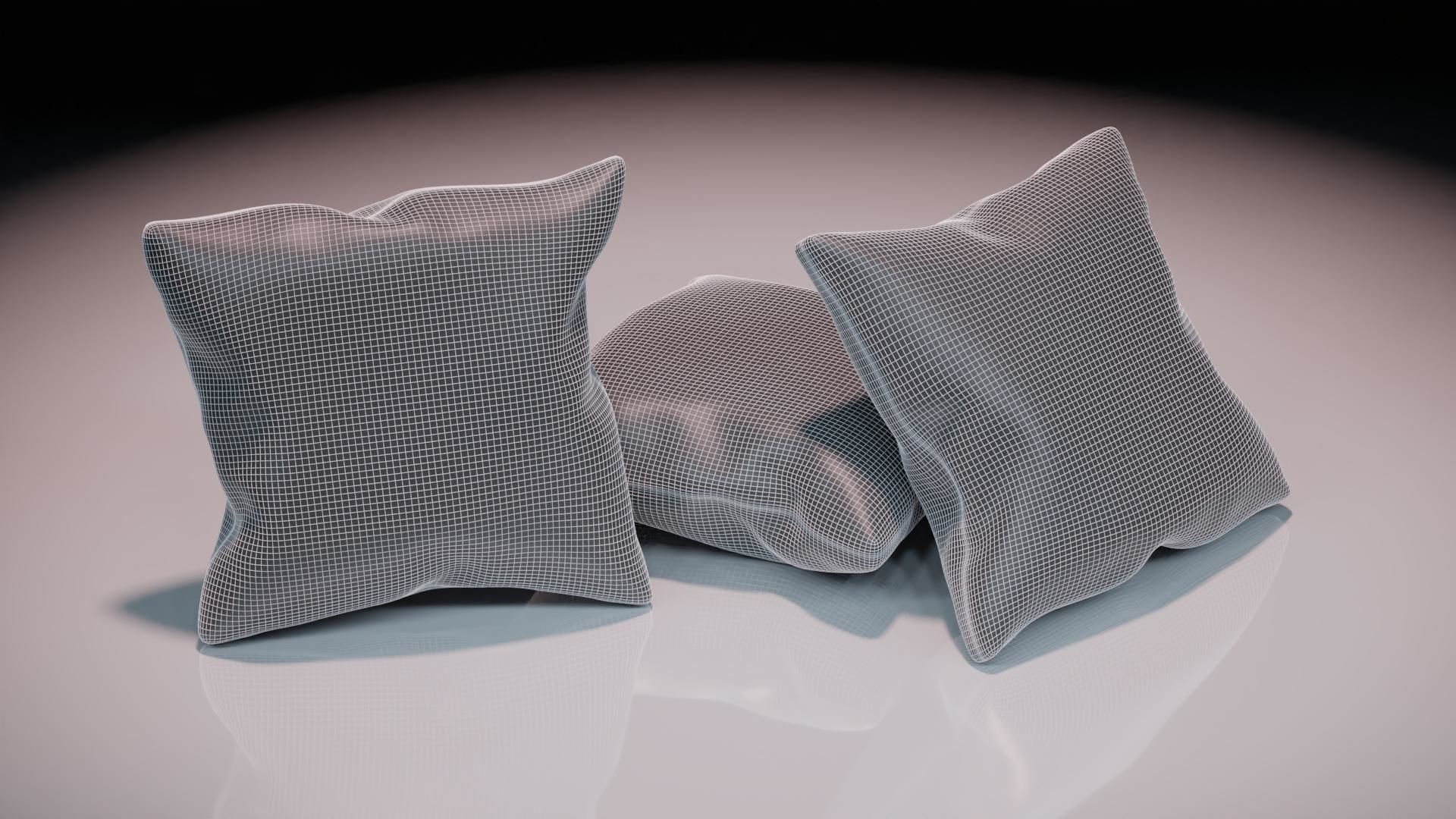 Contemporary colourful cushion design 4 Low-poly 3D model_5
