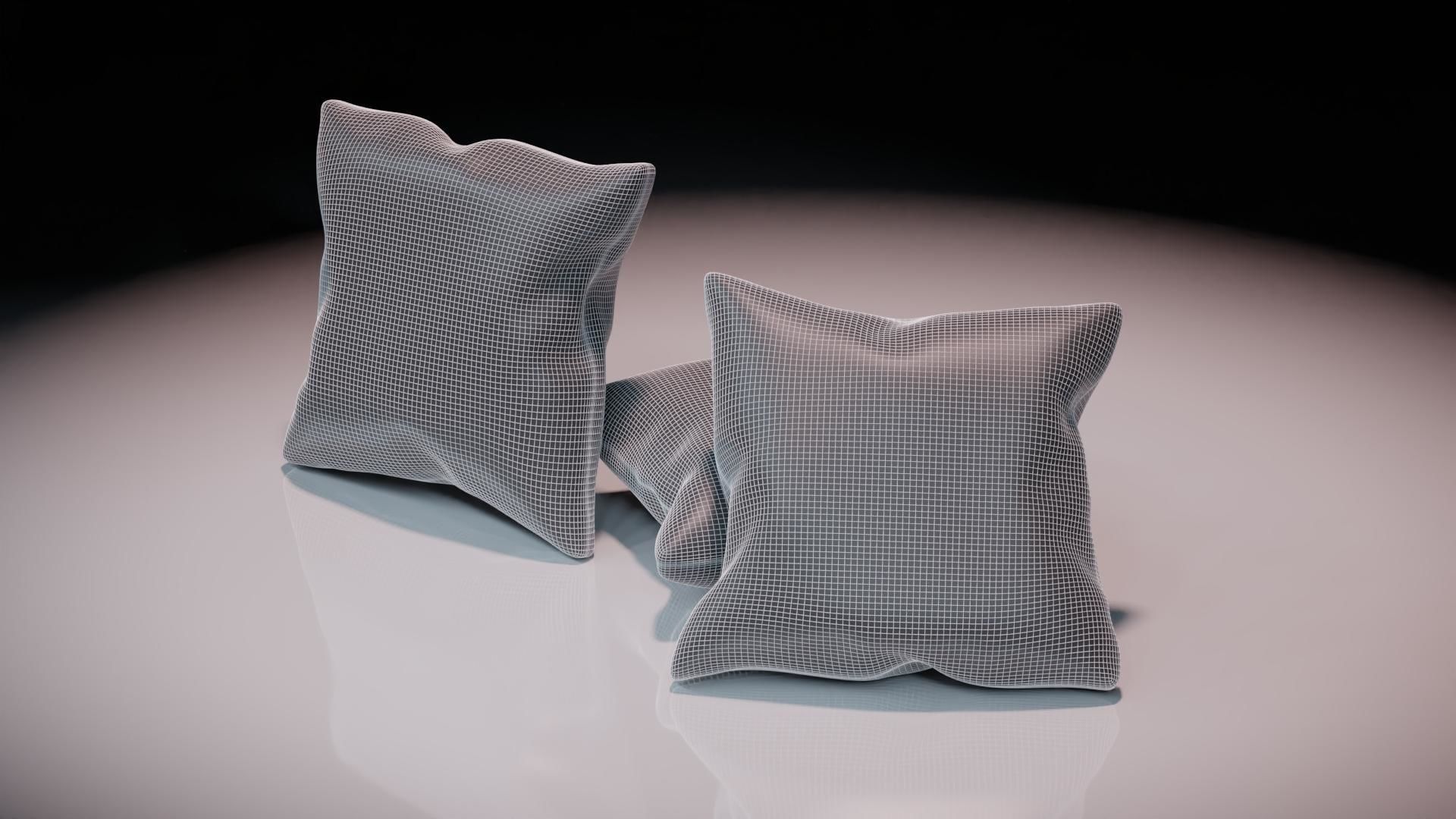 Contemporary colourful cushion design 4 Low-poly 3D model_6