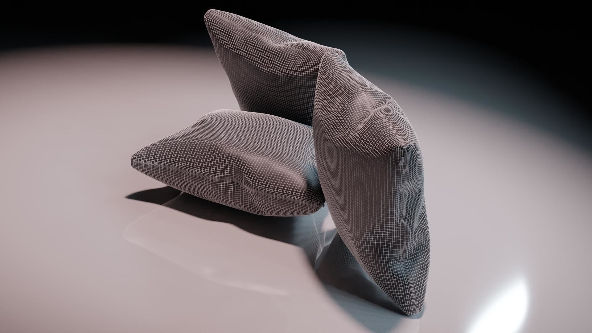 Contemporary colourful cushion design 4 Low-poly 3D model_7