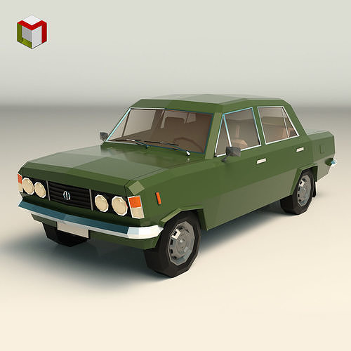 Low Poly Sedan Car 11 Low-poly 3D model