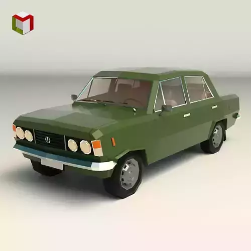 Low Poly Sedan Car 11 Low-poly 3D model