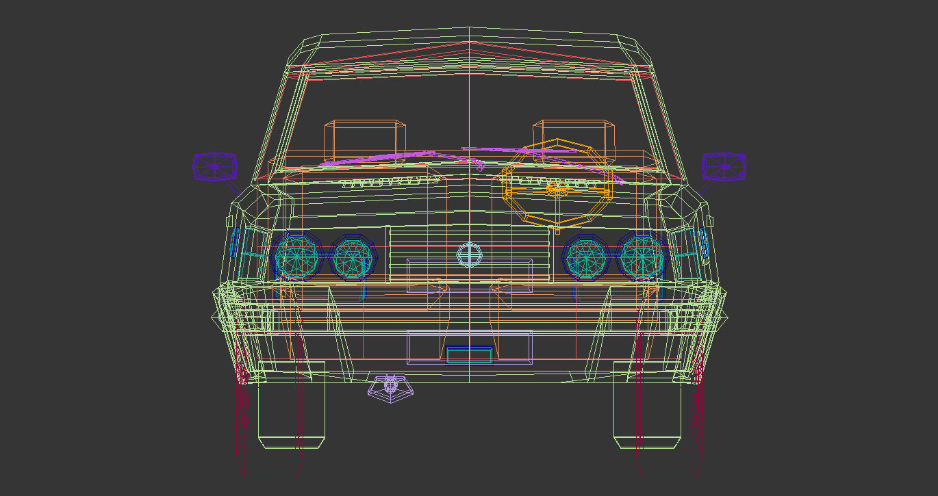 Low Poly Sedan Car 11 Low-poly 3D model_15