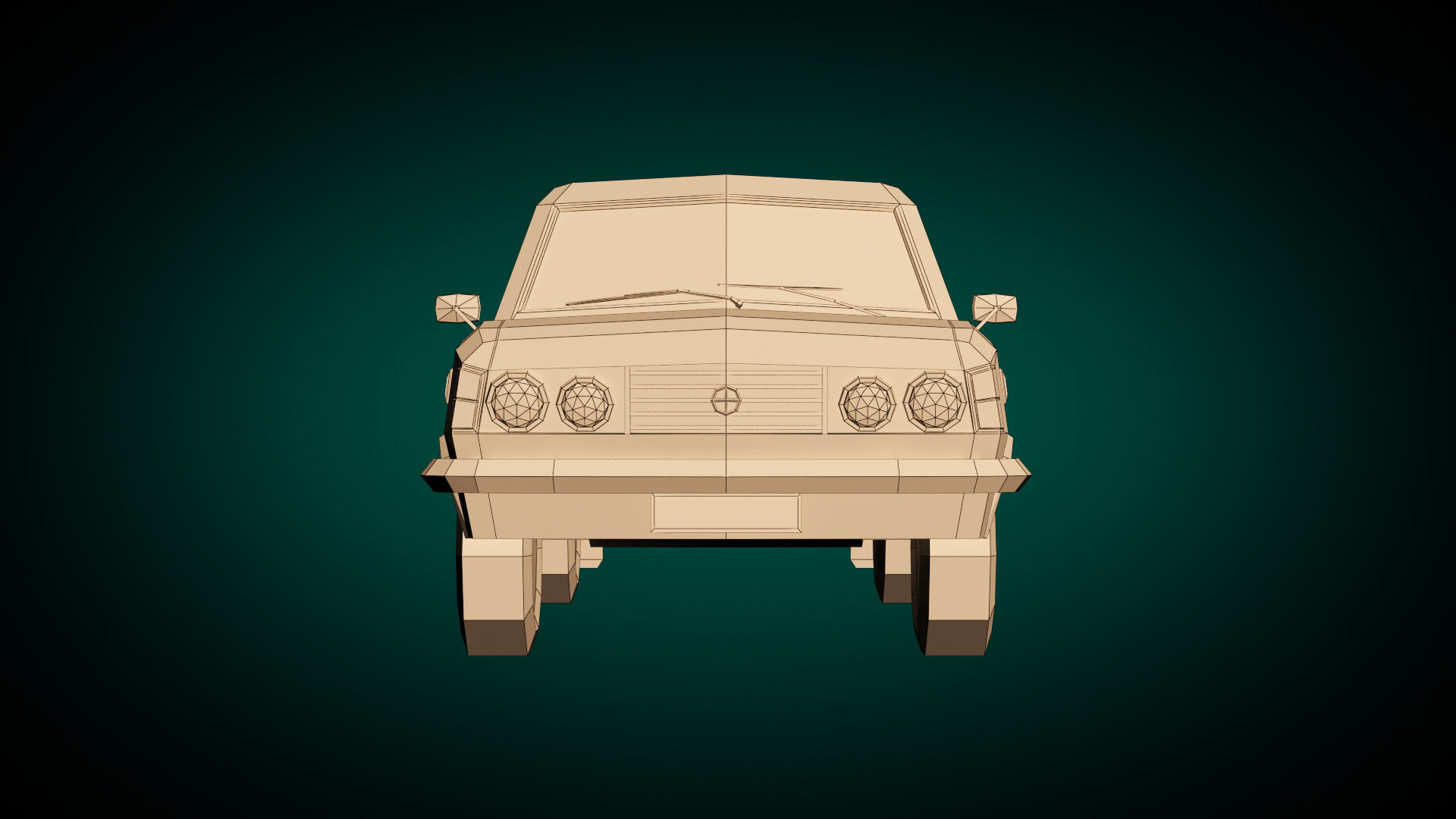 Low Poly Sedan Car 11 Low-poly 3D model_10