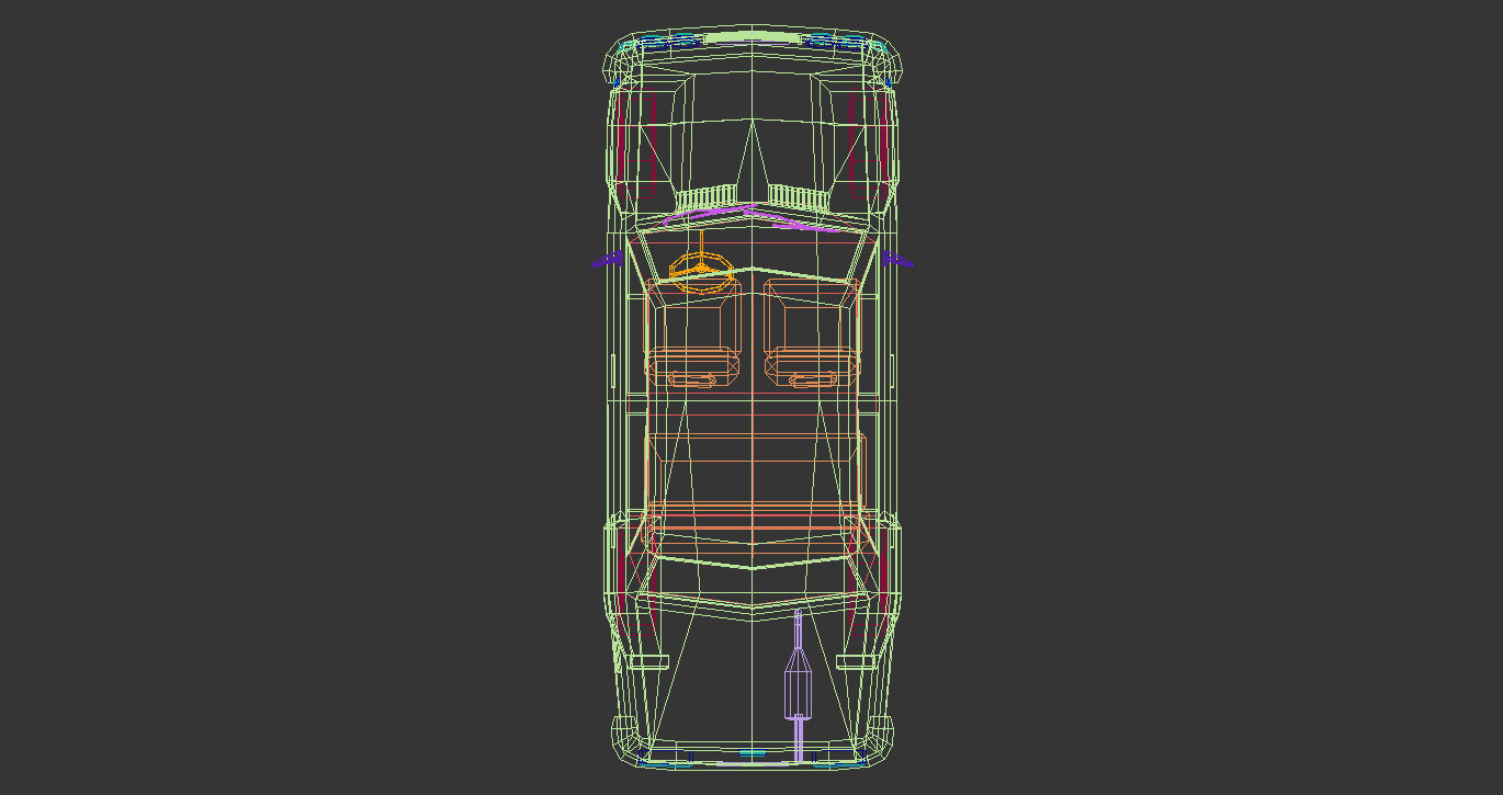 Low Poly Sedan Car 11 Low-poly 3D model_17