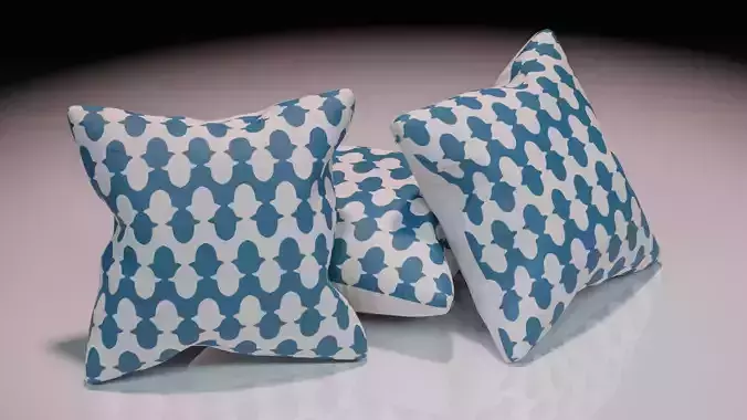 Contemporary colourful cushion design 8 Low-poly 3D model