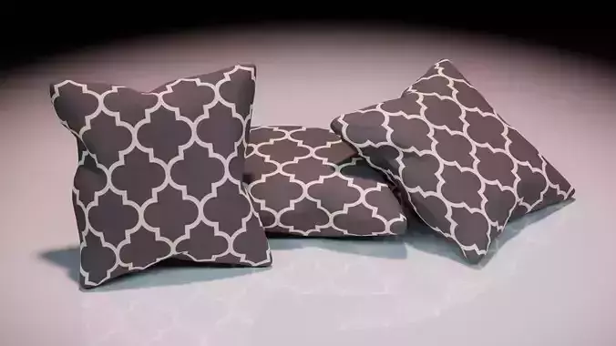 Contemporary colourful cushion design 9 Low-poly 3D model