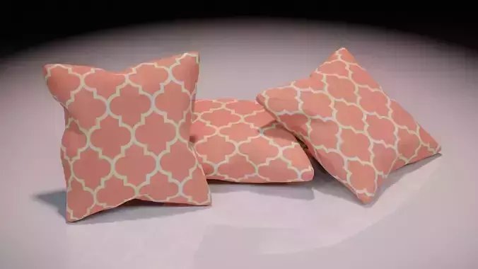 Contemporary colourful cushion design 10 Low-poly 3D model