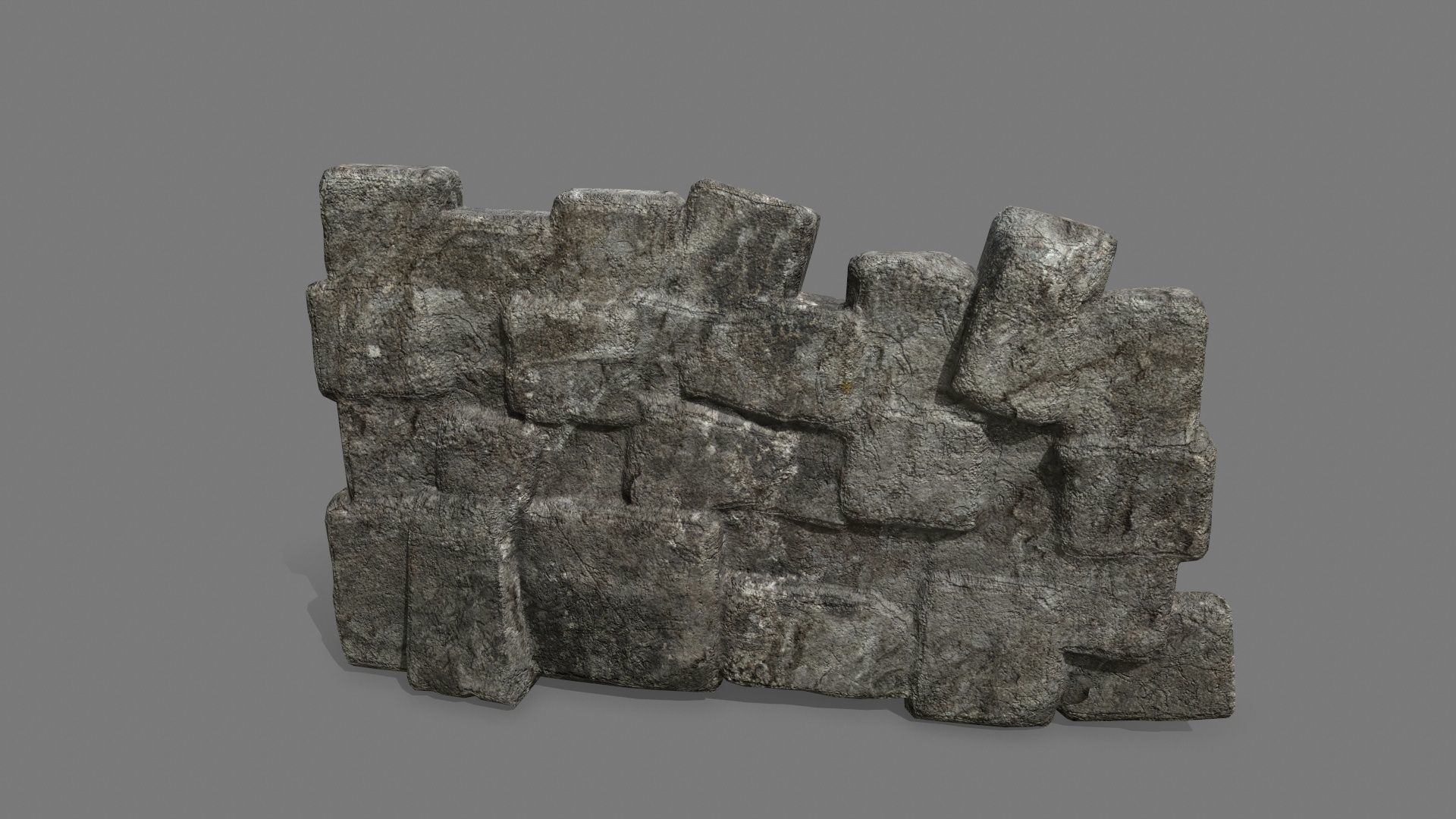 Stone Set rock Low-poly 3D model_6
